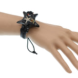 Black Starfish Faux Leather Adjustable Bracelet