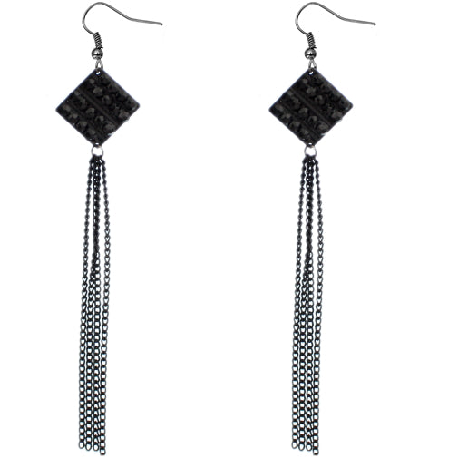 Black Long Chain Earrings