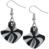 Black White Swirl Candy Dangle Mini Earrings