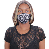 Black Swirl Pattern Face Mask