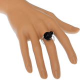 Black Bead Spiral Swirl Mini Ring