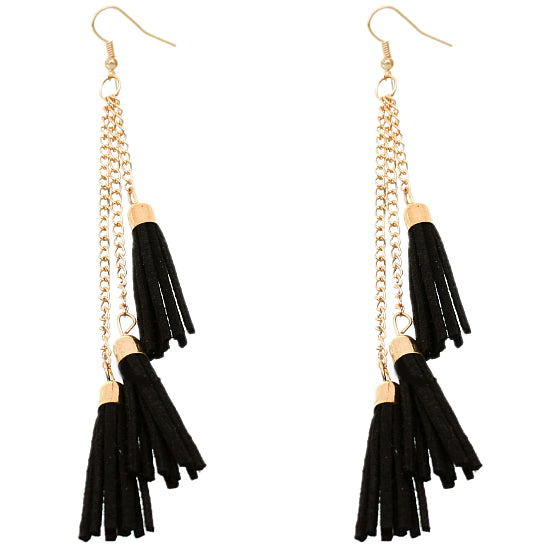 Black Tassel Earrings