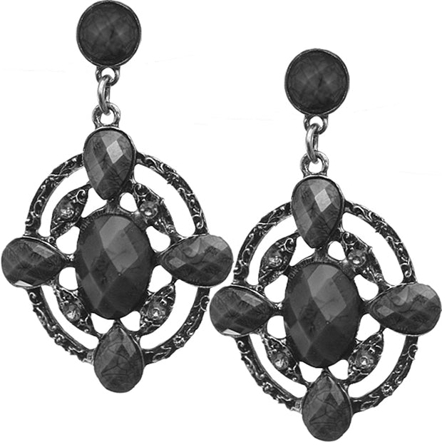 Black faceted earrings