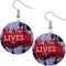 Black Tie Dye Black Lives Matter Wooden Earrings