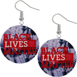 Black Tie Dye Black Lives Matter Wooden Earrings