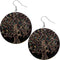 Black Tree of Life Wooden Earrings
