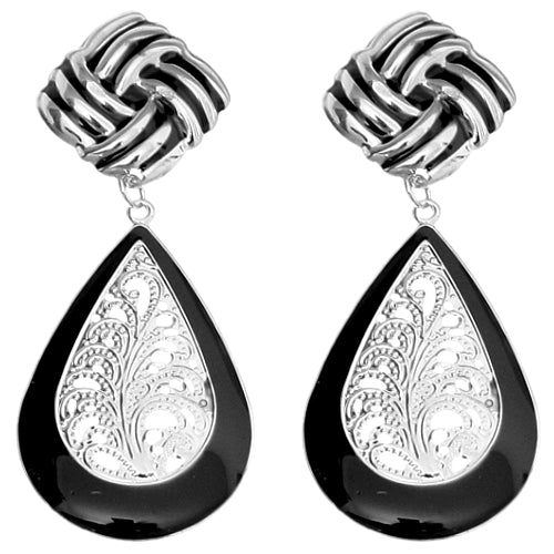 Black filigree earrings