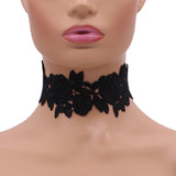 Black Floral Choker Necklace