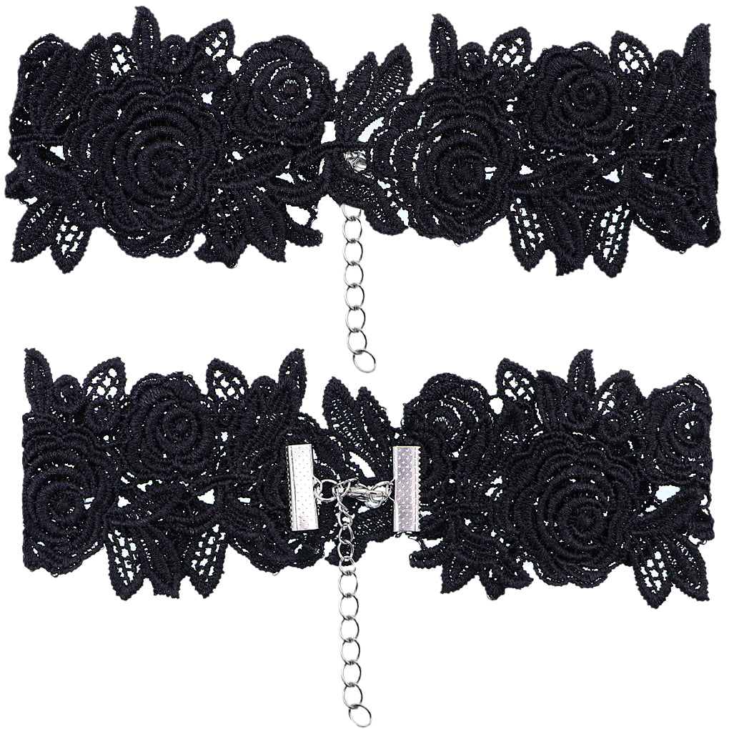 Black Floral Choker Necklace