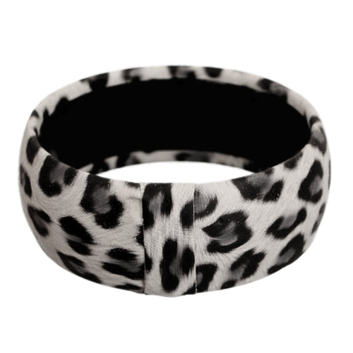 Black White Cheetah Print Bangle Bracelet