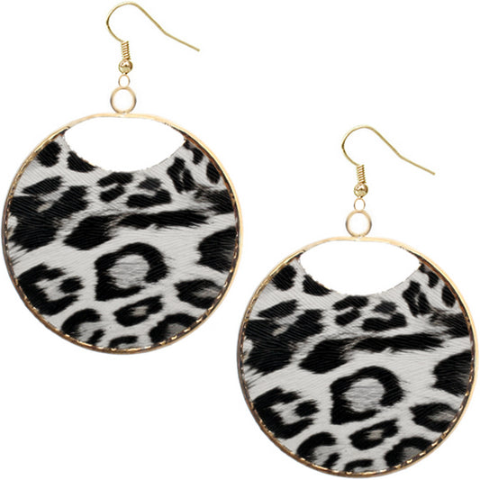 Black White Cheetah Earrings