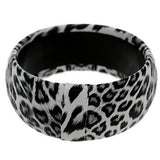 Black White Spotted Cheetah Bangle Bracelet