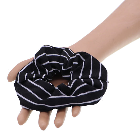 Black Striped Hair Scrunchie
