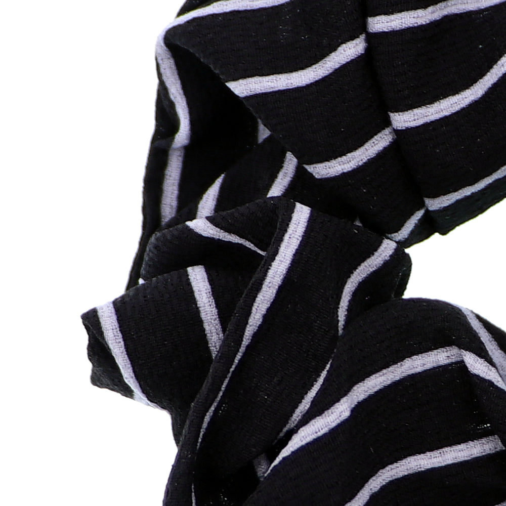 Black Striped Hair Scrunchie