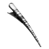 Black White Two Tone Striped Long Hair Clip