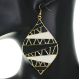 Black White Two Tone Leaf Shaped Earrings