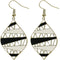 Black White Two Tone Leaf Shaped Earrings