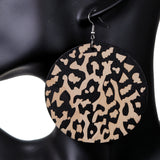 Black Cheetah Print Wooden Earrings