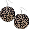 Black Cheetah Print Wooden Earrings