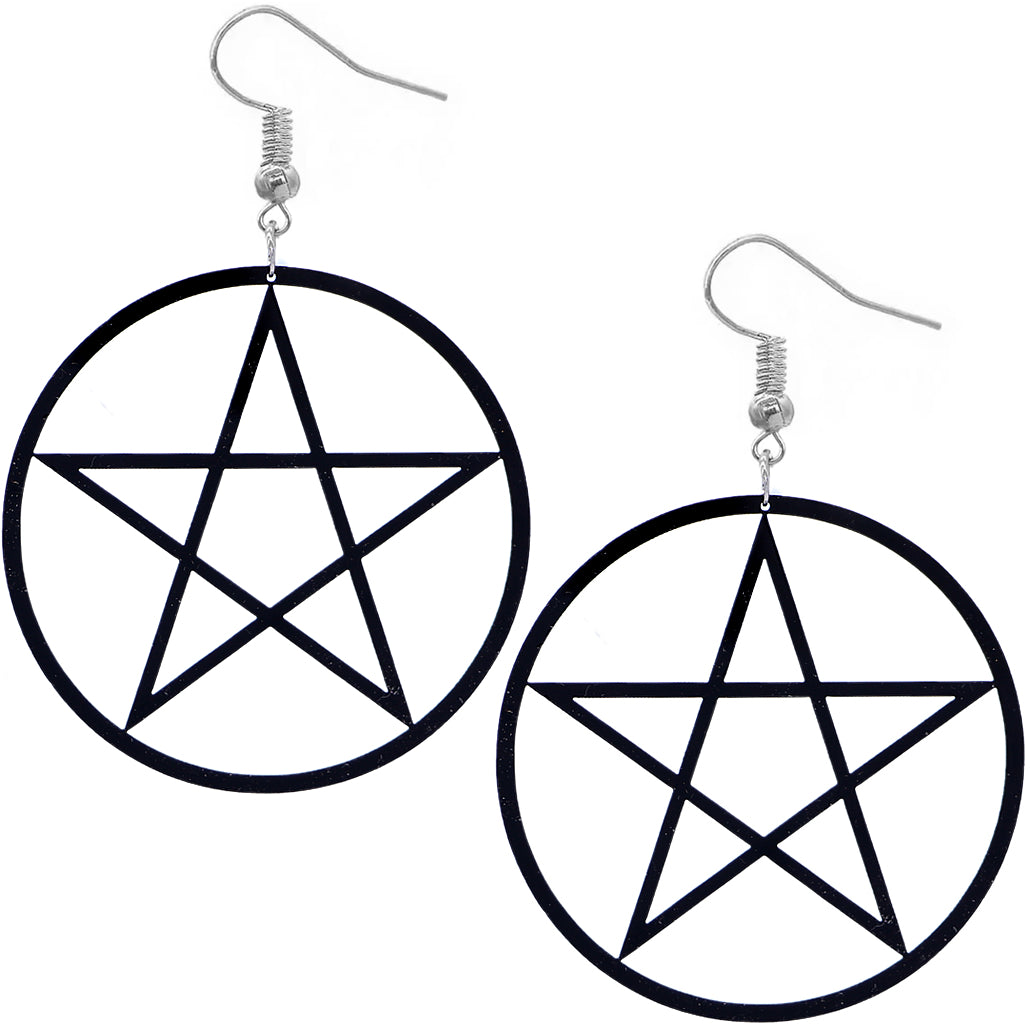 Black Large Criss Cross Star Earrings – Risque21