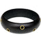 Black Wooden Cutout Bangle Bracelet