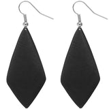 Black Wooden Diamond Shaped Earrings