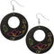 Black Wooden Hand Painted Floral Earrings