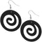 Black Wooden Open Swirl Earrings