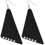 Black Wooden Right Angle Geometric Earrings