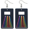 Black Woven Wooden Rectangle Earrings