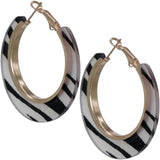 Black Zebra Print Mini Hoop Earrings