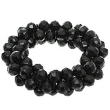 Black Beaded Stretch Barbell Bracelet