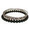 Black Beaded Twist Stacked Bracelets