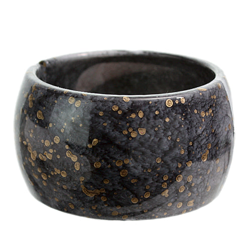 Black Spotted Round Hinged Bracelet