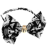Black White Chevron Hair Bow Headband