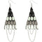 Black Faceted Drop Chain Chandelier Earrings
