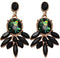 Black Faceted Faux Gemstone Post Earrings