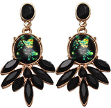 Black Faceted Faux Gemstone Post Earrings