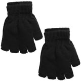 Black Fingerless Unisex Winter Mitten Gloves