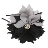 Black Gray Floral Fabric Headband