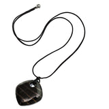 Black Glass Murano Cord Charm Necklace