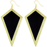 Black Inverted Triangular Geometric Earrings