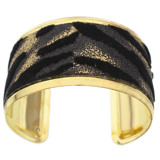 Black Gold Metal Cuff Bracelet