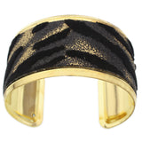 Black Gold Metal Cuff Bracelet