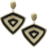 Black Inverted Triangle Frost Earrings