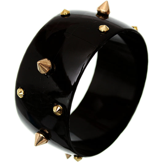 Black Spiked Bangle Bracelet