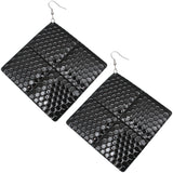 Black Oversized Hammered Honeycomb Pyramid Earrings