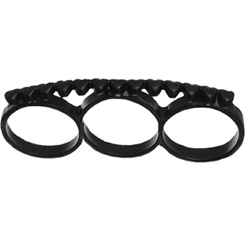 Black Triple Love Heart Midi Knuckle Ring