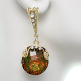 Black Iridescent Large Gemstone Post Earrings