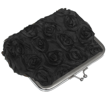 Black Kisslock Flower Coin Purse